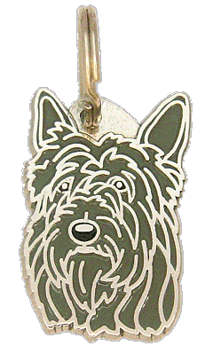 Pastor-da-picardia cinza <br> (placa de identificação para cães, Gravado incluído)